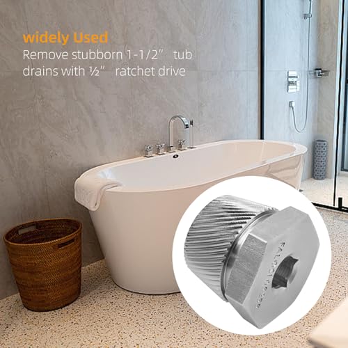 1.5'' Tub Drain Extractor, Remove the 1.5-inch Old, Broken, Stubborn, Rusted Drain Tub Bathtub Remover, Strong Grab Plumbing 1PACK（ 05255 1.5" ） - color: Golden