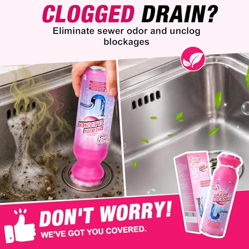 Yugou Foaming Sink Drain Cleaner & Deodorizer, Drain Clog Remover (2pcs) | Yugou Foaming Drain Cleaner, Sink Cleaner and Deodorizer, Drain Clog Remover for Kitchen Sinks, Shower Drains, Tubs - size: 2pcs
