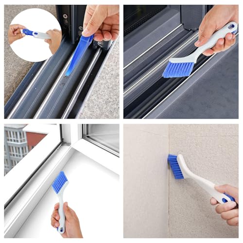 4pcs Bathroom Gap Cleaning Brush, Small Crevice Cleaning Brushes, Hand-Held Groove Gap Cleaning Tools, Sliding Door or Window Track Cleaning Brush, Ideal for Gaps, Crevices, and Window Tracks