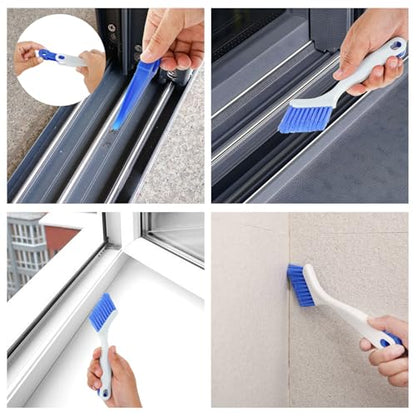 4pcs Bathroom Gap Cleaning Brush, Small Crevice Cleaning Brushes, Hand-Held Groove Gap Cleaning Tools, Sliding Door or Window Track Cleaning Brush, Ideal for Gaps, Crevices, and Window Tracks