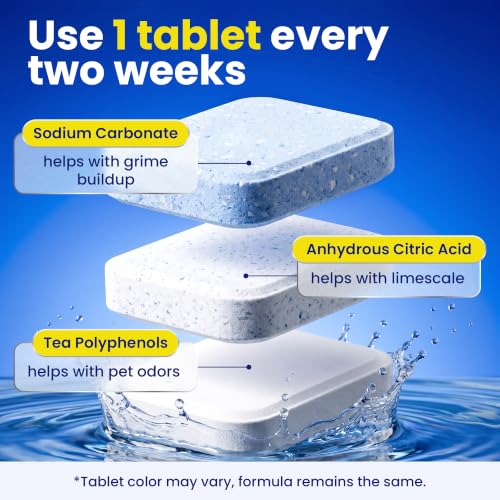 Washing Machine Cleaning Tablets for Pet Owners to Remove Pet Hair, Odor, Grime Buildup – Enzymatic Washing Machine Cleaner Tablets for HE, Front, Top Load Washers – Septic System Safe – 24 pcs