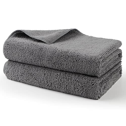HOMEXCEL Professional Large Microfiber Car Drying Towels 2 Pack, Lint Free, Scratch Free, Highly Absorbent Drying Towel for Cars, SUVs, RVs, Trucks, and Boats,31" x 24",Grey - color: Grey, size: 31 x 24 Inch