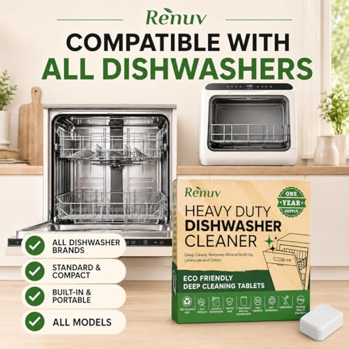 Renuv® Washing Machine + Dishwasher + Garbage Disposal Cleaner Bundle | Heavy Duty Home Appliance Deep Cleaning, Descaling, Deodorizing - style: Washing Machine + Dishwasher + Disposal Cleaner