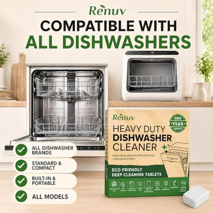Renuv® Washing Machine + Dishwasher + Garbage Disposal Cleaner Bundle | Heavy Duty Home Appliance Deep Cleaning, Descaling, Deodorizing - style: Washing Machine + Dishwasher + Disposal Cleaner