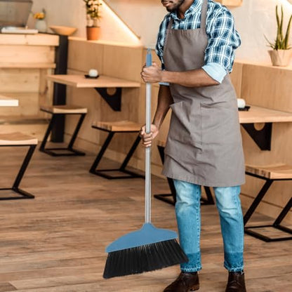 Sosoport Soft Bristle Broom with Long Handle Lightweight Indoor and Outdoor Cleaning Broom for Home and Patio for Kitchen and Lawn Use