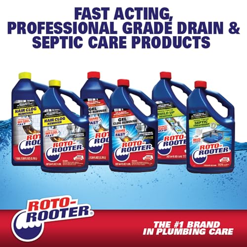Roto-Rooter Build-Up Remover Drain Cleaner, Enzyme-Based Formula Helps Prevent Clogs and Grease Buildup, Removes Odor, Safe for Septic Systems, Pipes, Toilets, Drains and Sinks, 64 oz - size: 3.50 L x 5.75 W x 10.88 H