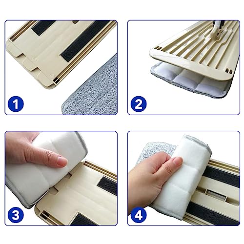 Microfiber Cleaning Pads: 10 Pack 13" X 4.9" Washable for Floor Cleaning Compatible with Tethys & Most 13 Inch Flat Mops - Replacement for Mop Bucket Set - color: 10 Packs - 5 Scrubby 5 Soft