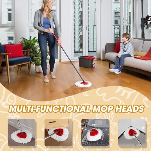 20 Pack Spin Mop Replacement Heads,100% Microfiber Mop Heads Replacements Compatible with OCeda Easywring 1-Tank System,Spinning Mop Replace Head for Easy House Cleaning Floor Mopping - size: 20pcs