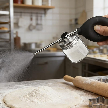 Powder Spray Bottle Garden Duster Applicator, Durable Handheld Cleaning Spray Tool, Suitable Powder Sprayer for Dust Removal of Plant Leaves, Greenhouse Maintenance, Horticultural Care Silver