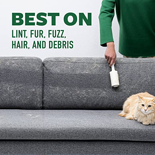 Scotch-Brite Greener Clean Lint Roller Twin Pack, 100 Sheets, Reusable Lint Rollers for Clothes, Furniture, and Pet Hair, Tidy Up Fabrics with a More Sustainable Fuzz Remover