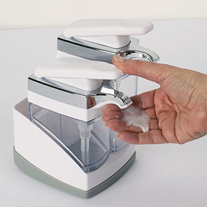 Casabella Sink Sider Duo with Sponge - White & Chrome Plating - color: White