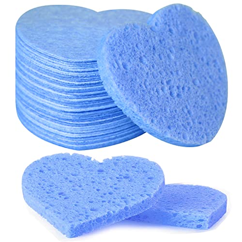 50-Count Facial Sponges Compressed, 100% Natural Cellulose Face Sponge Professional Cosmetic Spa Sponges for Face Cleansing, Exfoliating Mask, Makeup Removal for Travel and Home, Blue - color: 50- Pack Blue