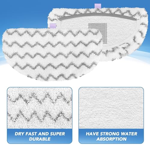4 Pack PowerFresh Replacement Steam Mop Pads Compatible with Bissell PowerFresh Steam Mop, Fits 1940, 1806, 1544, 1440 Series, Microfiber Scrubbing Pads for Sealed Hard Floors - color: White – 4 Pack (Scrub)