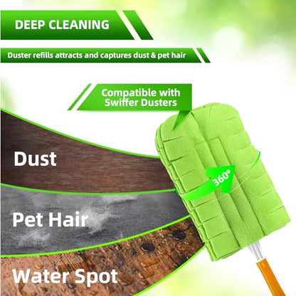 Reusable Duster Refill Compitable with Swiffer Duster - Washable Heavy Duty Dusters Refills 360 for Swiffer Duster Handle & Super Extender Handle, 4 Pack - color: 4 Pack