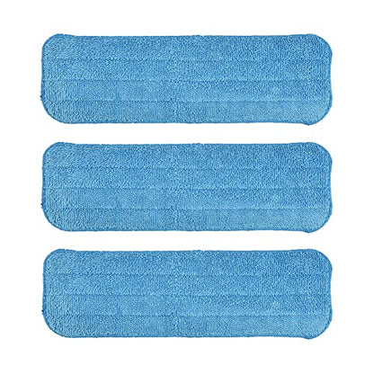 Layers 18"Microfiber Replacement Mop Pads- Reusable Mop Heads Refills fit for Most 16-18inch Spray Velcro Mop, Machine Washable Absorbent Mop Pads- 3Pack