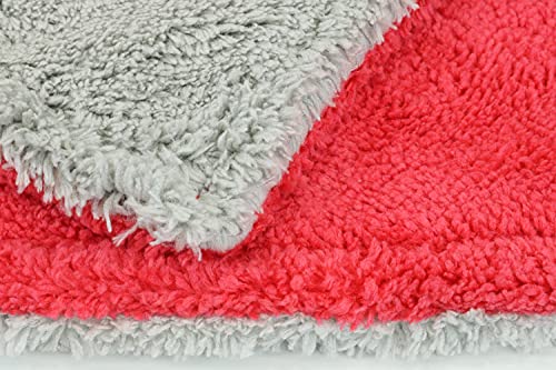Autofiber Royal Plush Double Pile Microfiber Detailing Towel - Pack of 3, Red/Gray (16 inch x 16 inch, 600 GSM) - color: Red/Gray