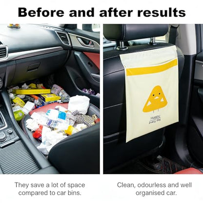 Disposable Car Trash Bags, 15PCS Set Car Trash Bags Adhesive Car Trash Bin, Trash Bags Trash Bin Liners for Car Accessories - color: 15Yellow