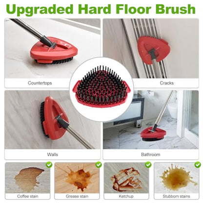 Mop Heads Replacements for O Cedar,Mop Replace Head for Ocedar Easywring 1 Tank,Include 3 Spin Mop Replacement Head 1 Scrub Brush and 1 Mop Base Deep Cleaning & Machine Washable - color: White