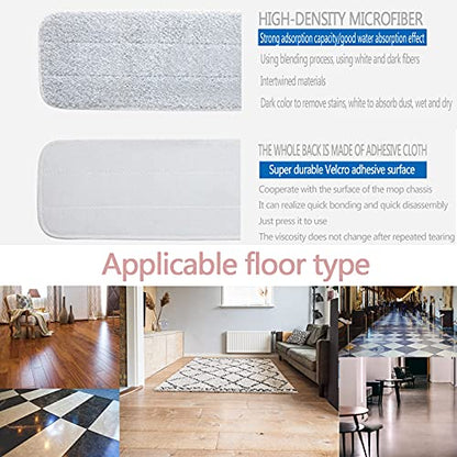 18 Inch Microfiber Floor mop Pads 6 Pack Microfiber Mop Replacement Heads for Wet Dry Mops Premium Floor Cleaning Pads Reusable Best Home Cleaning mops dust Hardwood Tile Kitchen - color: 18 Inch Gray Pads