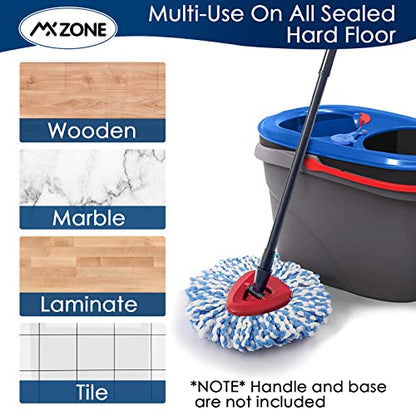 Spin Mop Replace Head for O Ceda Spinning EasyWring Rinse Clean Mop Refill, Mop Head Replacement fit 2 Tank System Mop Bucket, Microfiber, 2 Packs - size: 2pcs 2-Tank Mop Blue