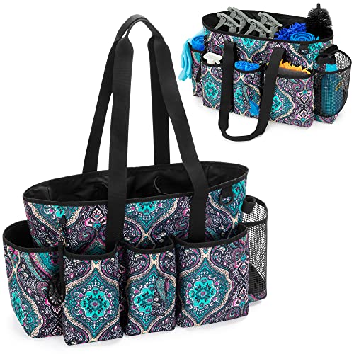 LoDrid Professional Cleaning Tote Caddy for Cleaning Supplies, Cleaning Bag Organizer with Dividers and Handle Strap for Housekeepers Work, Totem, (Bag Only) - color: Totem