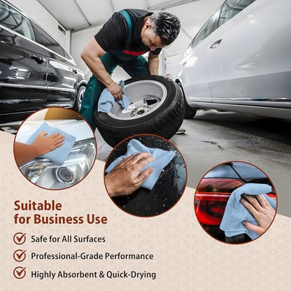 H4N Microfiber Cleaning Cloth Roll, 85 Pack Micro Fiber Wash Cloths for Car, Tear Away Towels, Ultra Absorbent Dish Rags, Non-Abrasive, Reusable and Washable Household Supplies, 11.81" x 11.81", Blue - color: Blue