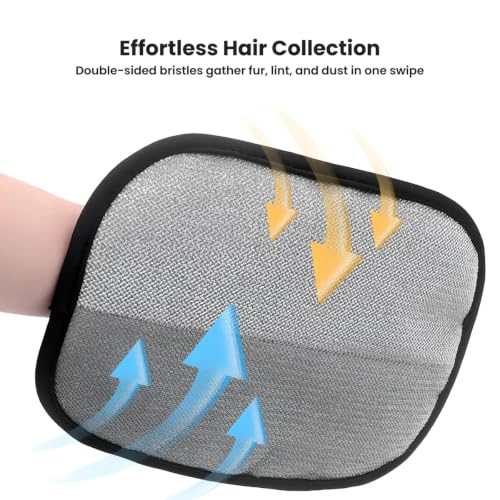 Pet Hair Remover Glove for Dogs & Cats – Upgraded 5-Finger Deshedding & Grooming Glove, Reusable Electrostatic Fur Remover for Furniture, Couch, Carpet & Car Seats