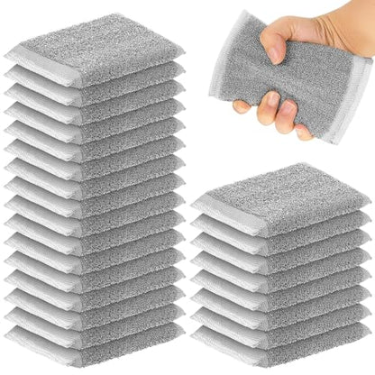 Thyle 24 Pack Steel Wool Scrubber Kitchen Sponges, Heavy Duty Non Scratch Metal Sponges, Reusable Cleaning Scrub Pads for Dishes, Pots, Pans, Sink and Tough Hard Stains (Gray) - color: Gray