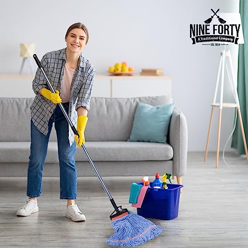 Nine Forty 2-Pack Industrial and Commercial-Grade Looped End Wet Mop Head Refill - Heavy Duty 20 Inch 4-Ply Premium Synthetic Yarn - for Optimal Absorption and Durability - Blue (2 Pack, Large) - color: Blue (Pack of 2)