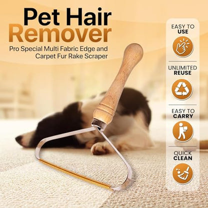 2-Pack Pet Hair Removal Tool - Carpet Rake and Squeegee for Pet Hair Remover Tool - Lint Remover and Hair Scraper for Couch - Easy to Clean Fuzz Fur and Pro Cat Dog Hair Remover for Rugs,Car Floor Mat - size: 2 Pack