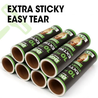 10 Inch Lint Roller Refills, 6 Rolls 300 Sheets Large Lint Rollers for Pet Hair Extra Sticky, Easily Remove Carpets, Clothes, Couch and Curtains Dust (Not Include Lint Roller Handle) - color: 6 Rolls 300 Sheets