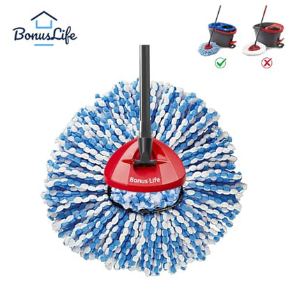 2-Tank Mop Heads Replacements for O-Ceda RinseClean Dual System, Microfiber Refills, Easy Cleaning Mop Repalce Head Blue 6 Pack