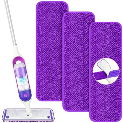 Microfiber Mop Pads for Swiffer PowerMop: Papclean Wet Dry Mopping Pads Refill - 3 Pcs Reusable Cloths for 13" -15" Power Mop Wood Multi-Surface Floor Cleaning - size: 3 Pack