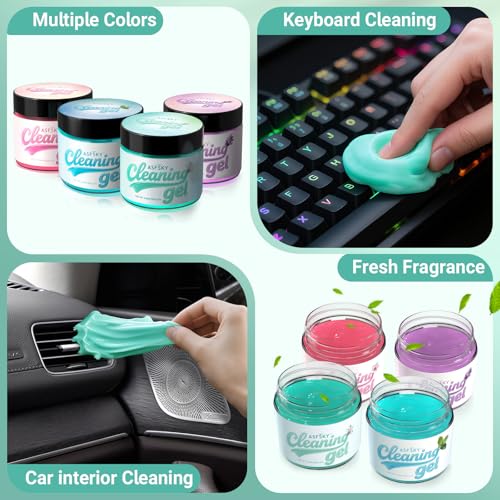 ASFSKY Car Cleaning Gel (Green,Magnolia) Cleaning Putty Universal Dust Cleaning Car Interior Cleaner Keyboard Dust Remover Car Slime Gifts for Women Girl Men（1 Pack） - color: Light green