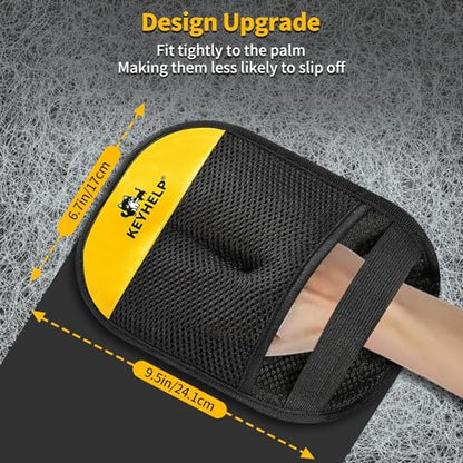 2PCS Pet Hair Removal Gloves for Dogs & Cats, Newly Upgraded Reusable Electrostatic Pet Hair Glove, Magic Brush Pet Hair Remover Tool for Clothing, Couch, Carpet, Car Seat - color: 2PCS-BlackYellow