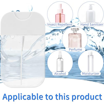 4 PCS Clear Spray Bottles, Portable Card Spray Bottles, 50 ML Refillable Plastic Perfume Atomizer Vials, Suitable Perfume, moisturizing water, hand sanitizer - color: 50ML 4 Pcs