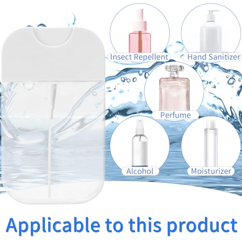 2 PCS Clear Spray Bottles, Portable Card Spray Bottles, 50 ML Refillable Plastic Perfume Atomizer Vials, Suitable Perfume, moisturizing water, hand sanitizer - color: 50ML 2 Pcs