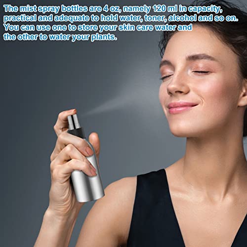 Irenare 24 Pcs Small Spray Bottles Aluminum Fine Mist Spray Bottles Bulk Metal Essential Oil Storage for Perfume Toner Liquid Refillable Pump Vials Atomizer Containers for Room Travel(4 Oz) - size: 4 Oz