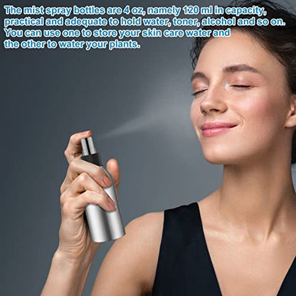 Irenare 24 Pcs Small Spray Bottles Aluminum Fine Mist Spray Bottles Bulk Metal Essential Oil Storage for Perfume Toner Liquid Refillable Pump Vials Atomizer Containers for Room Travel(4 Oz) - size: 4 Oz