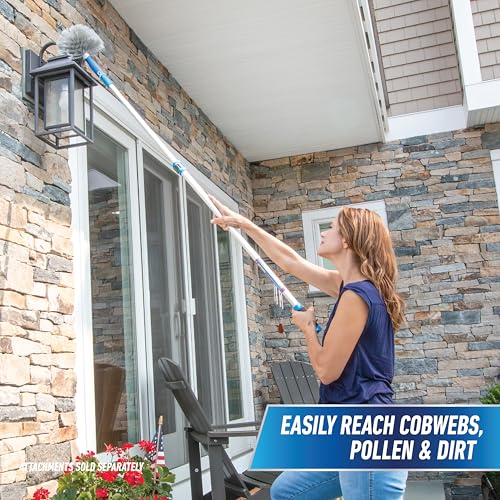 Unger Professional Connect & Clean 3’-6’ Aluminum Telescopic Extension Pole with Locking Cone & Quick-Flip Clamp – Compatible with Cleaning Tool Attachments, Window Cleaning & Dusting Tool - size: 3 - 6 Foot