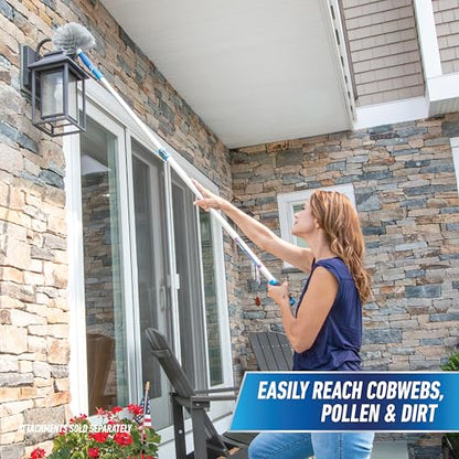 Unger Professional Connect & Clean 3’-6’ Aluminum Telescopic Extension Pole with Locking Cone & Quick-Flip Clamp – Compatible with Cleaning Tool Attachments, Window Cleaning & Dusting Tool - size: 3 - 6 Foot