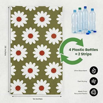 Waffle Kitchen Towels Set of 2 - Ultra Absorbent Quick Dry Dish Towels - Sustainable Reusable Cleaning Tea Towels - Lightweight Hand Towels for Kitchen & Bathroom, 16” x 28” (Square) - style: Square