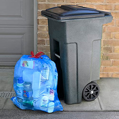 Amazon Basics Blue Recycling Trash Bags, Unscented, 13 Gallon, 60 count (Pack of 2) - size: 60 Count (Pack of 2)