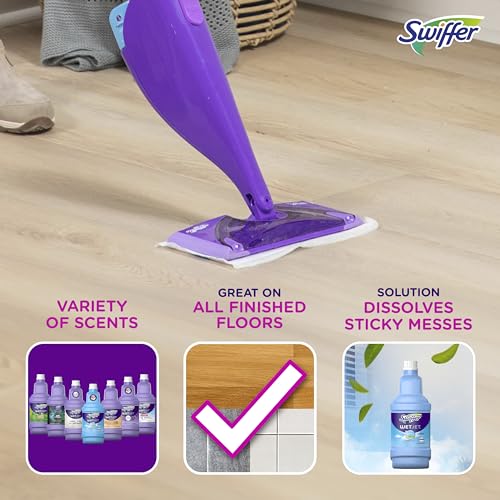 Swiffer WetJet Multi-Purpose Floor Cleaner Solution with Febreze Refill, Hardwood Floor Cleaner, Lavender Scent, 1.25 Liter -42.2 Fl Oz (Pack of 2) - size: 42.2 Fl Oz (Pack of 2)