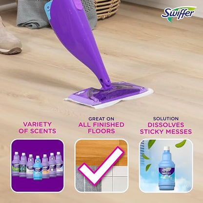 Swiffer WetJet Multi-Purpose Floor Cleaner Solution with Febreze Refill, Hardwood Floor Cleaner, Lavender Scent, 1.25 Liter -42.2 Fl Oz (Pack of 2) - size: 42.2 Fl Oz (Pack of 2)