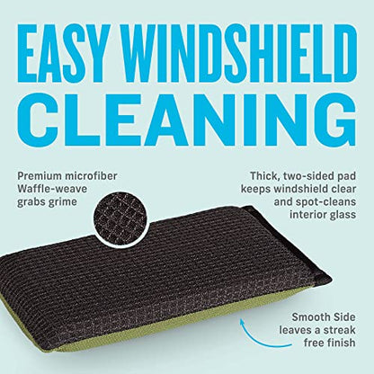 E-Cloth Windshield Haze Eraser - Interior Windshield & Car Window Cleaner Tool, Keeps Mirrors Clean, Spot Washes Inside Glass, Car Cleaning Supplies, Microfiber Sponge, Streak Free Finish - 1 Pack - size: 1 Count (Pack of 1)