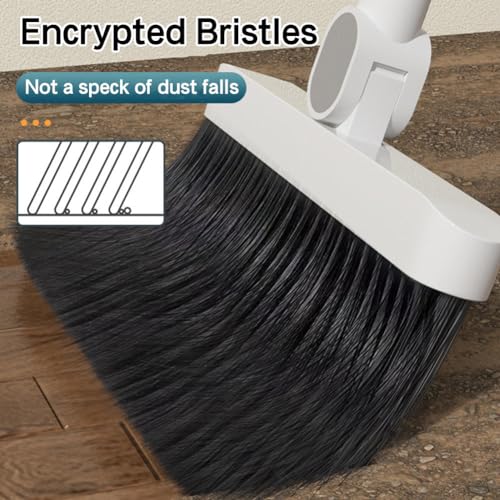 VINGAA Broom and Dustpan Set,Standing Broom and Dustpan Set,Broom and Dust Pan Set with Long Handle,180° Rotating Indoor Broom and Dustpan Set,with Comb Teeth,for Office Lobby,Living Room,Garden