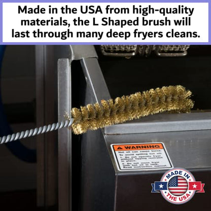4-Pack Deep Fryer Cleaning Brush – L-Shaped High-Temp Commercial Kitchen Tool - Heavy Duty Brass Bristles - Heat Resistant to 750F - Deep Fryer Cleaner - Made in USA by FryOilSaver Co. B53C - style: 4 Pack