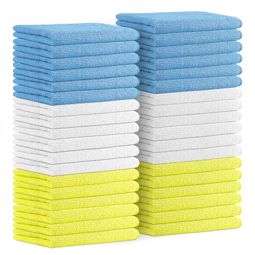 Avalon Towels Microfiber Cleaning Cloths (Value Pack of 36) - Size 16 x 16 Inches, Highly Absorbent Cleaning Rags, Lint Free, Reusable and Washable, Microfiber Towels for Cars - color: Multi 2, size: Pack of 36 - 16x16 Inches