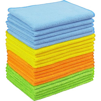 Simple Houseware Microfiber Cleaning Cloth 20 Pack, 12" x 16", 4 Colors - size: 20-Pack